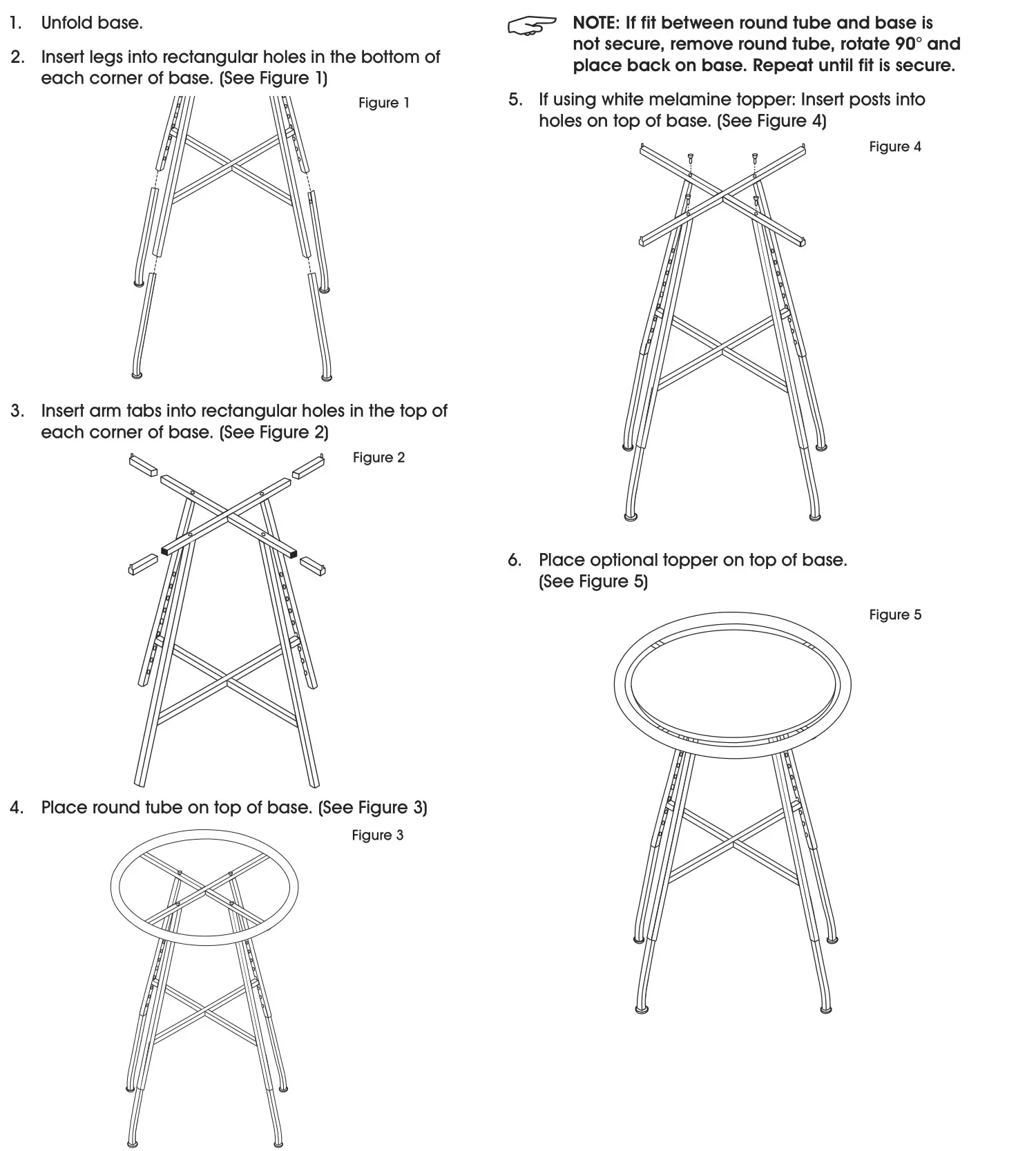 ULINE Round Clothes Rack - ASSEMBLY fig 1-5