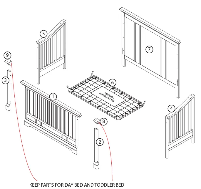 evolur PARKER CRIB 5-in-1 Convertible Crib, Winter 1