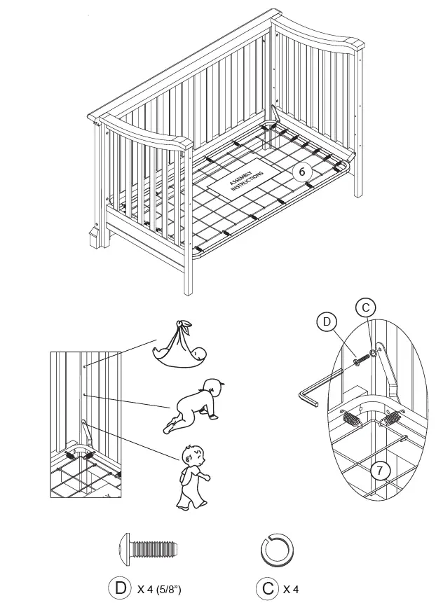 evolur PARKER CRIB 5-in-1 Convertible Crib, Winter 5
