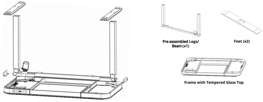 airLIFT OFF65871 Height Adjustable Electric Single Motor Desk - Figure 7