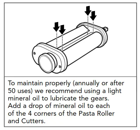 KitchenAid Pasta Roller And Cutter - CARE AND CLEANING