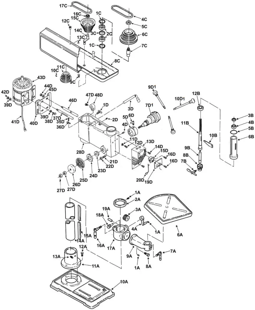 RIKON Power Tools 30 120 13 Inch Bench Drill Press C5