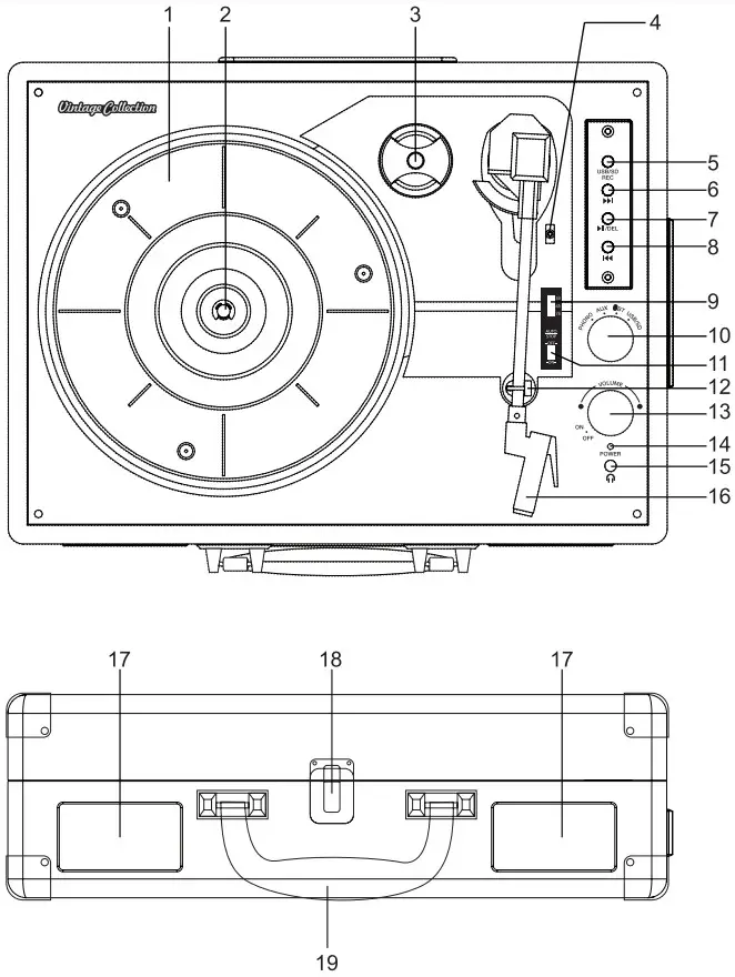 muse MT 103 DB Turntable Stereo System - Figure 1