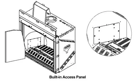 Ortal Wilderness Traditional 36-42 Fireplace - Access Panel