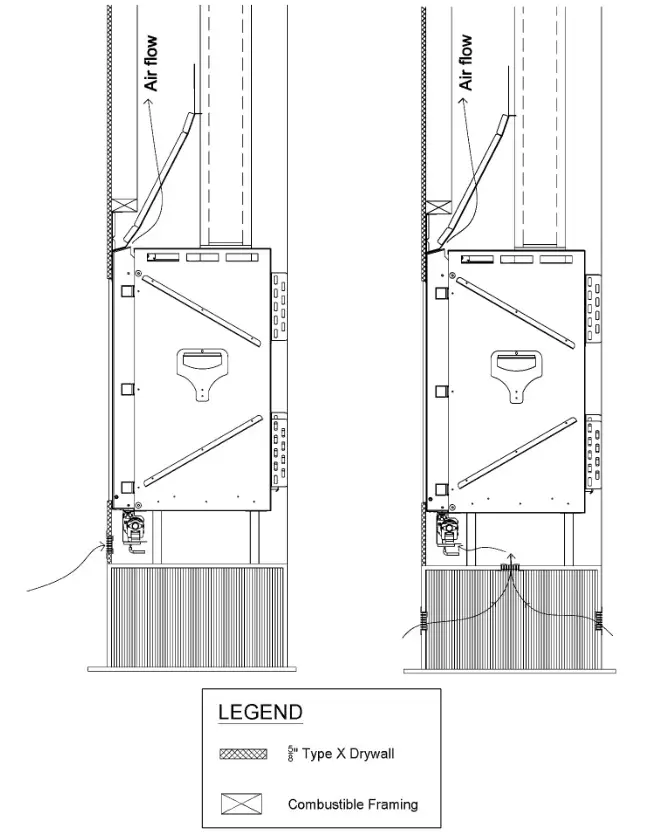 Ortal Wilderness Traditional 36-42 Fireplace - Air Intake for a Platform