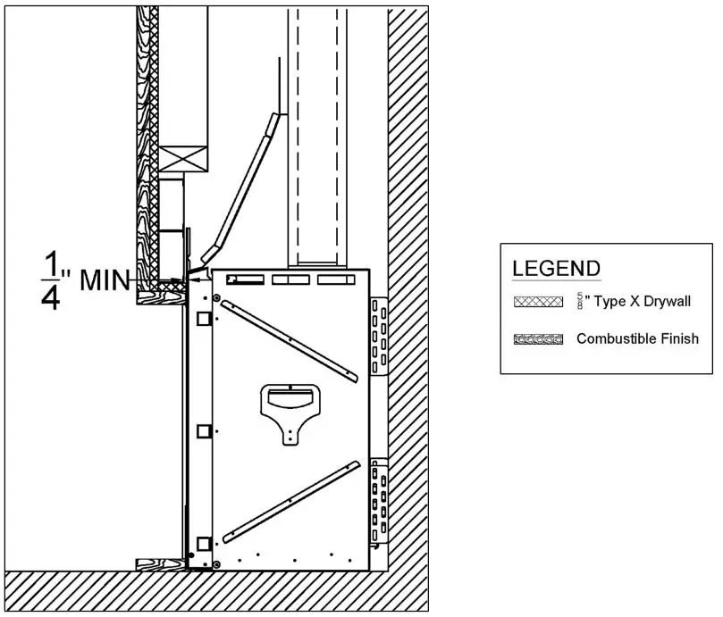 Ortal Wilderness Traditional 36-42 Fireplace - Combustible Finish Recessed Installation