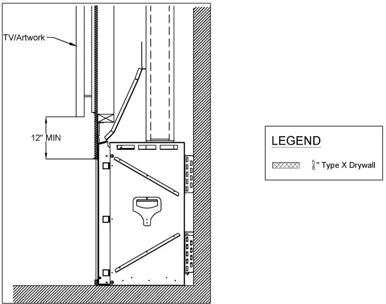 Ortal Wilderness Traditional 36-42 Fireplace - Flush Mounted TV