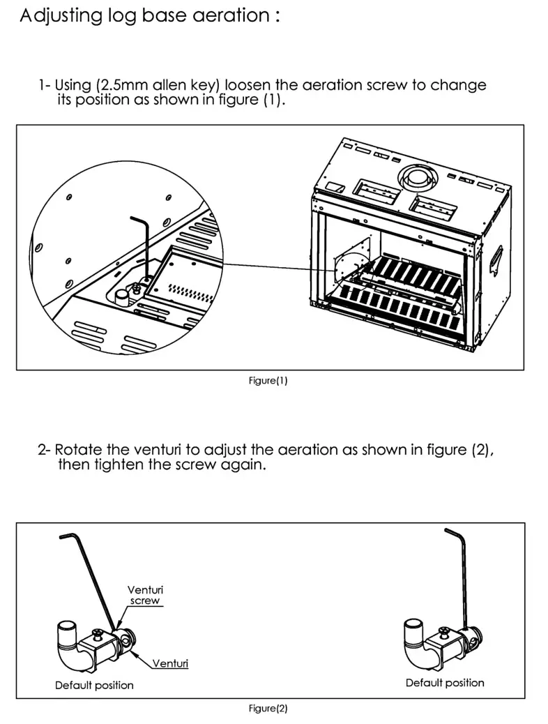 Ortal Wilderness Traditional 36-42 Fireplace - Log Base Aeration 1