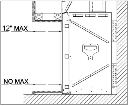 Ortal Wilderness Traditional 36-42 Fireplace - Maximum Overhang Depth