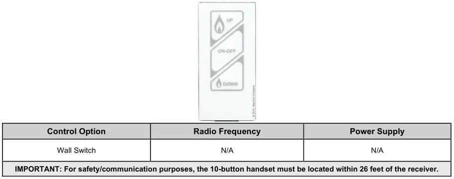 Ortal Wilderness Traditional 36-42 Fireplace - Wall Switch