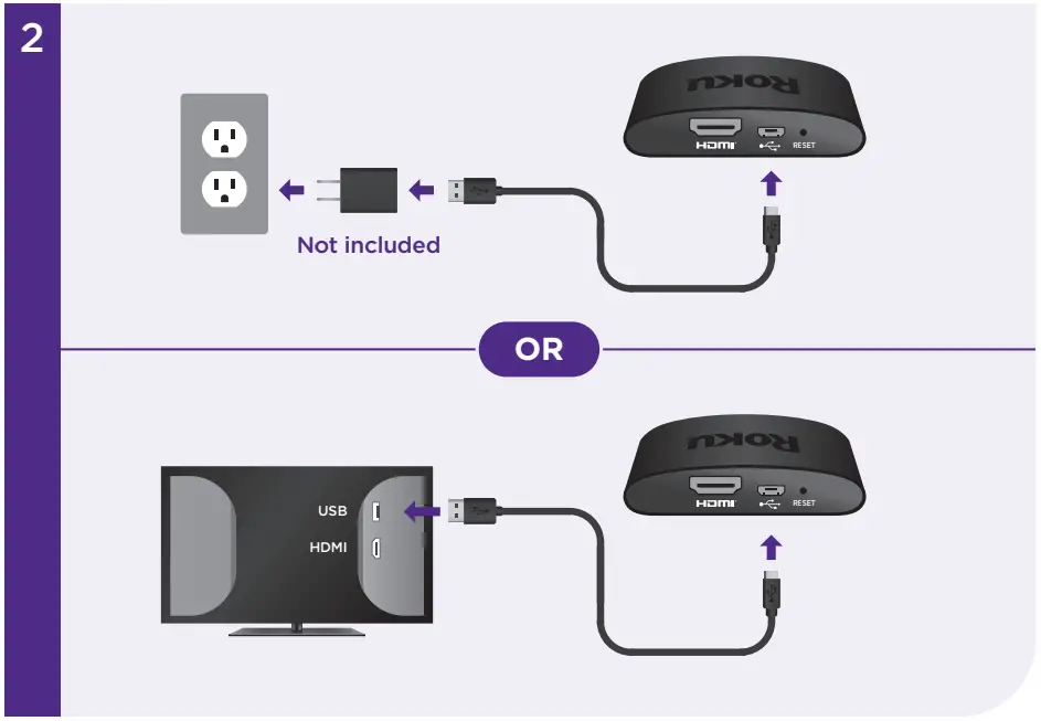 Roku Express HD Streaming Player with HDMI - Connect to power