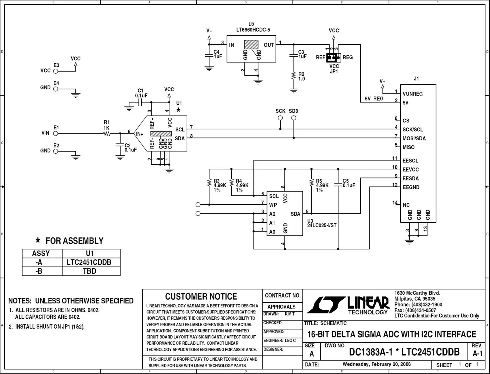 LINEAR TECHNOLOGY LTC2451 6 Bit Delta Sigma Adc With I2c Interface - HARDWARE