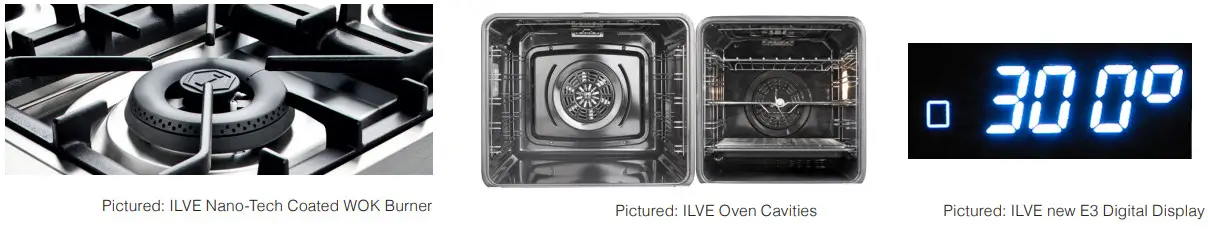 ILVE PD106DWE3 100cm Professional Plus Cooker with 6 Gas Burners - figure 2