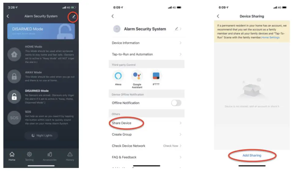 SKK WiFi Intelligent Household Alarm User Manual - Adding Shared Family Users