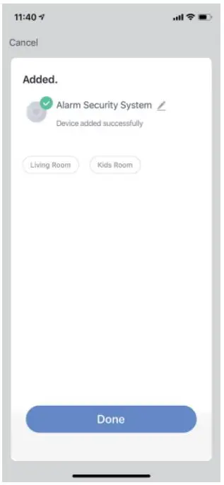 SKK WiFi Intelligent Household Alarm User Manual - Now your Base Station is successfully added to Smart Life app. Tab Done