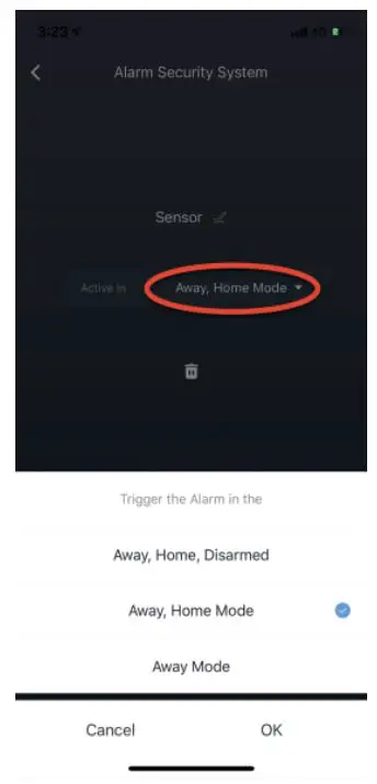SKK WiFi Intelligent Household Alarm User Manual - Security Mode of Sensors