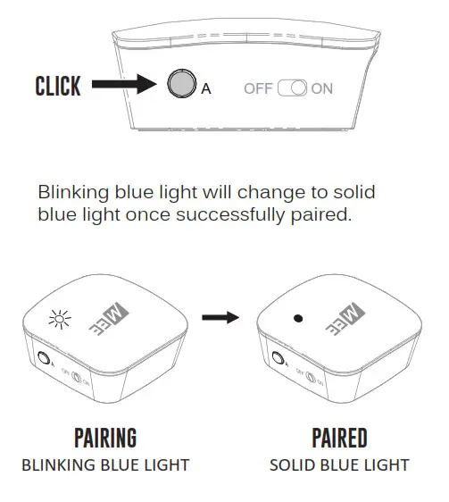 MEE audio Connect T1M3 Bluetooth Wireless Headphone - Pairing button