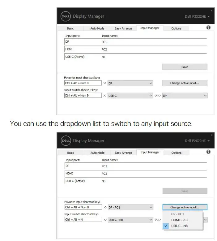 Dell USB-C Monitor User Guide - Managing Multiple Video Inputs