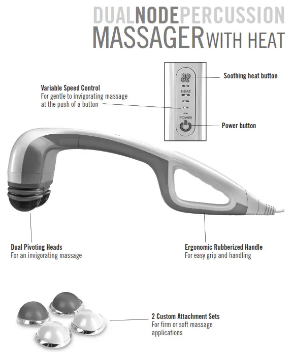 Homedics HHP-351H Dual Node Percussion Massager - DUALNODEPERCUSSION