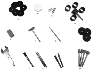 HARBOR FREIGHT 68696 Variable Speed Rotary Tool - Accessories Parts List