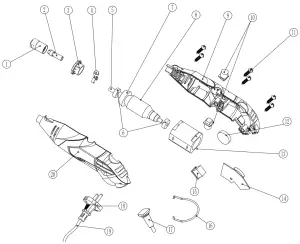HARBOR FREIGHT 68696 Variable Speed Rotary Tool - Main Unit