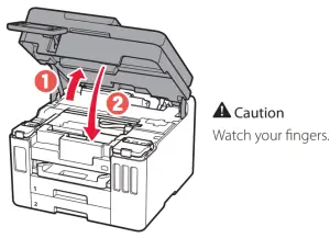Close the scanning unit