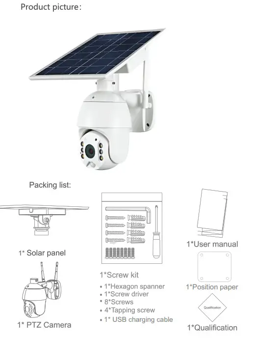 SUNSKY NC1581W WiFi Intelligent Solar Alert PTZ Camera- packing
