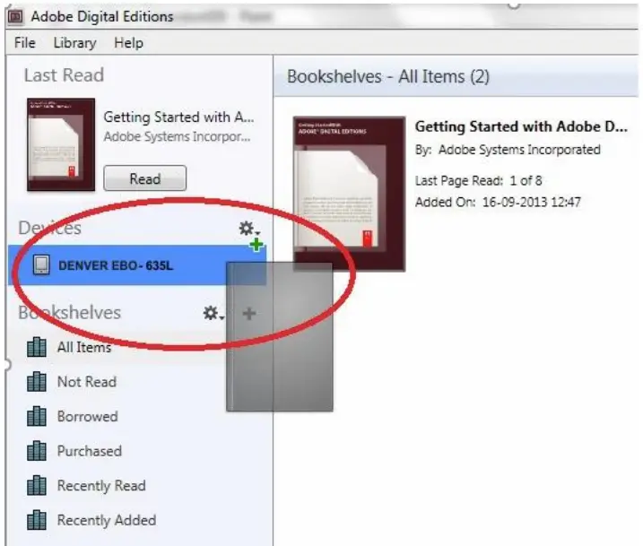 Drag the Ebook to Denver EBO-635L