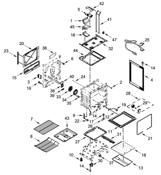 Whirepool WEG750H0HZ1 30 Inch Slide in Gas Convection Range - CHASSIS PARTS