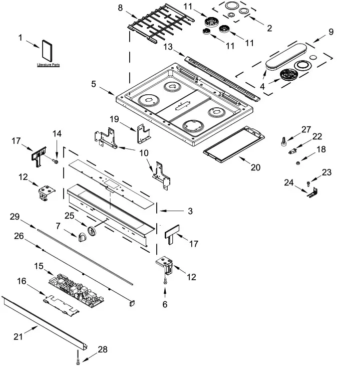 Whirepool WEG750H0HZ1 30 Inch Slide in Gas Convection Range - COOKTOP PARTS