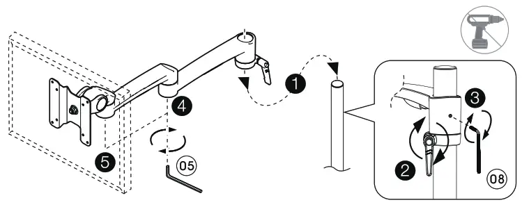 KONDATOR 438 LC15 Monitor Arm OSLO - seatep 3