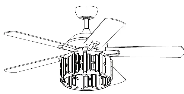 Parrot Uncle F6305110V 52-in Chrome Indoor Ceiling Fan FIG 1