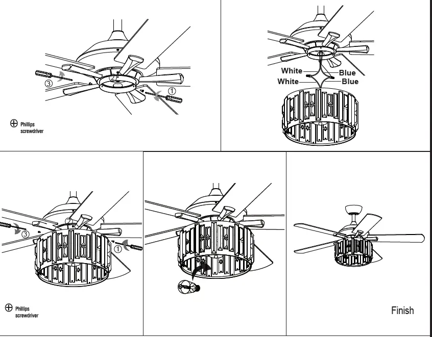 Parrot Uncle F6305110V 52-in Chrome Indoor Ceiling Fan FIG 11
