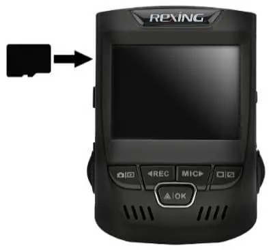 Rexing V1 Operating Manual Inserting A Memory Card