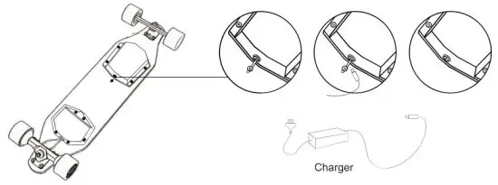 GYROOR R1 Electric Skateboard - chareing