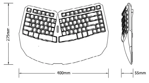 perixx PERIBOARD 613 Split Keyboard - Product Illustration