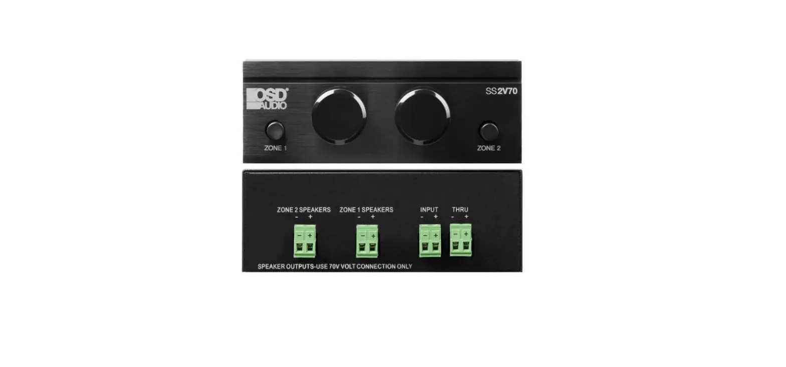 Osd Audio Ss2v70-200w 2-zone 70 Volt Speaker Selector User Manual