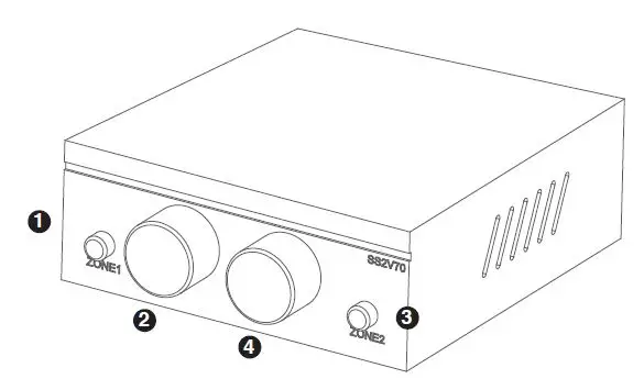 OSD AUDIO SS2V70-200W 2-Zone 70 Volt Speaker Selector-FIG1
