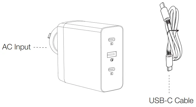 POWERTECH MP3416 Laptop Wall Plug In Power Supply - PRODUCT DIAGRAM