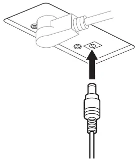 Insert the DC plug into the DC IN jack.