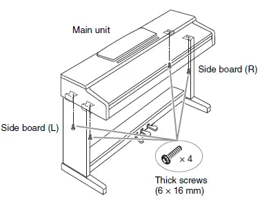 Secure the main unit by tightening