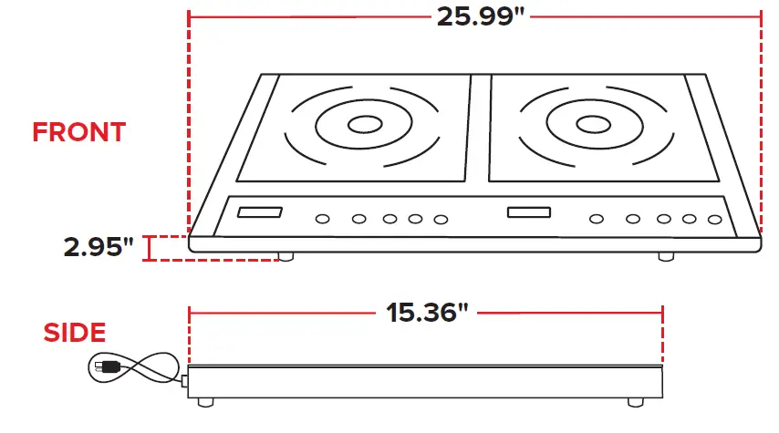 AVANTCO 177IC18DB 1800 Watt Double Countertop Induction Range 2