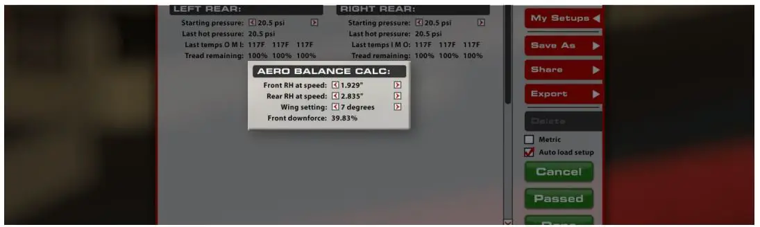 iRacing GT3 R Porsche 911 Racing Car User Manual - AERO CALCULATOR