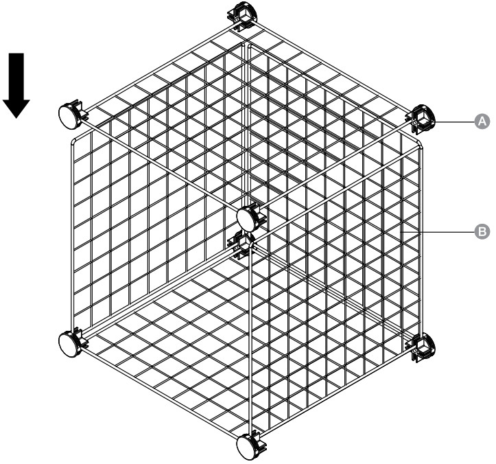 amazonbasics Wire Storage Shelves 4-Cube --Setting Up the Produc Step 3t