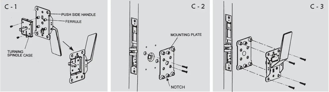 CAL-ROYAL SC Series SC8473 Push-Pull Trim with Mortise Lock-16