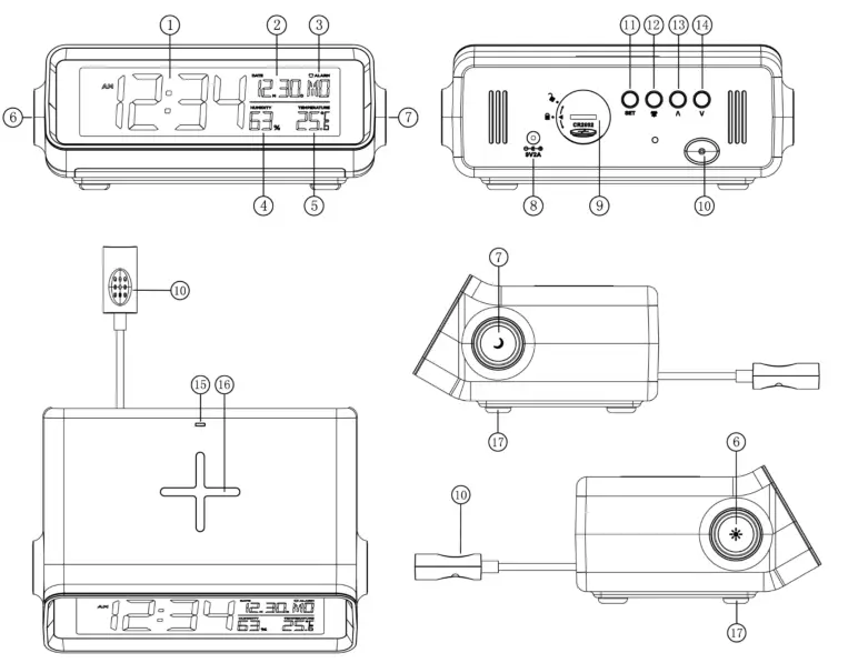 mooas MC-W6 Smart Wireless Charging Nightlight Clock - FIG