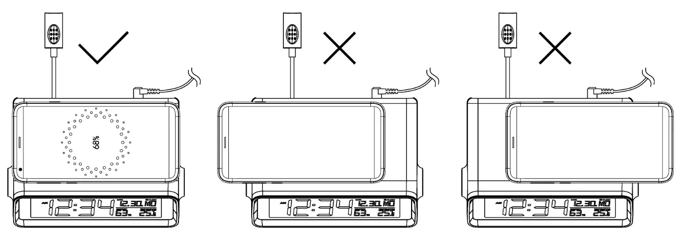 mooas MC-W6 Smart Wireless Charging Nightlight Clock - FIG4