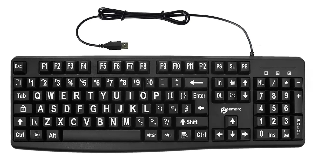 geemarc-KBSV3_BLK-Standard-Big-Letter-Keyboard