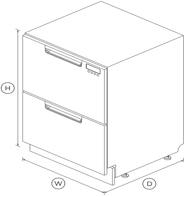 FISHER PAYKEL DD60DCHX9 Double DishDrawer Dishwasher - DIMENSIONS