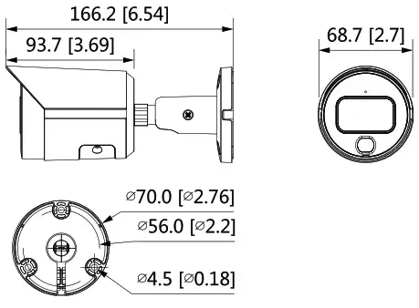 dahua 4MP Lite Full-color Fixed-focal - Dimensions